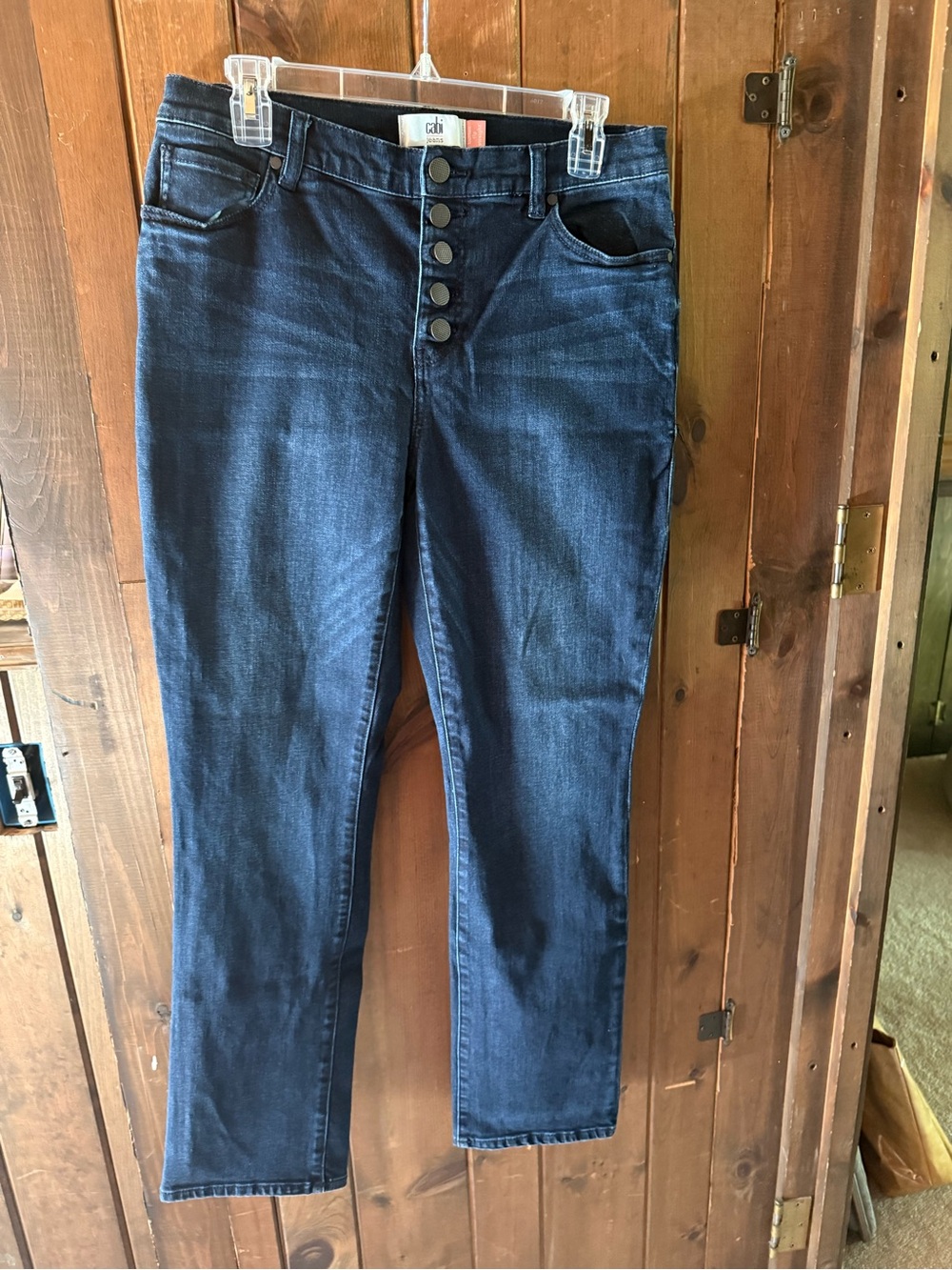 CAbi Indigo Skinny High-Rise Button-Fly Jeans Size 10